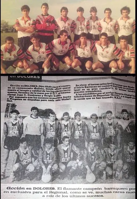 Recorte de diario con el plantel y una nota